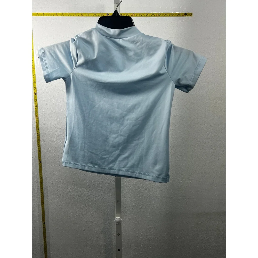 Cat & Jack Boys‎ Light Blue Short Sleeve Rash Guard Swim Shirt Size M 8
